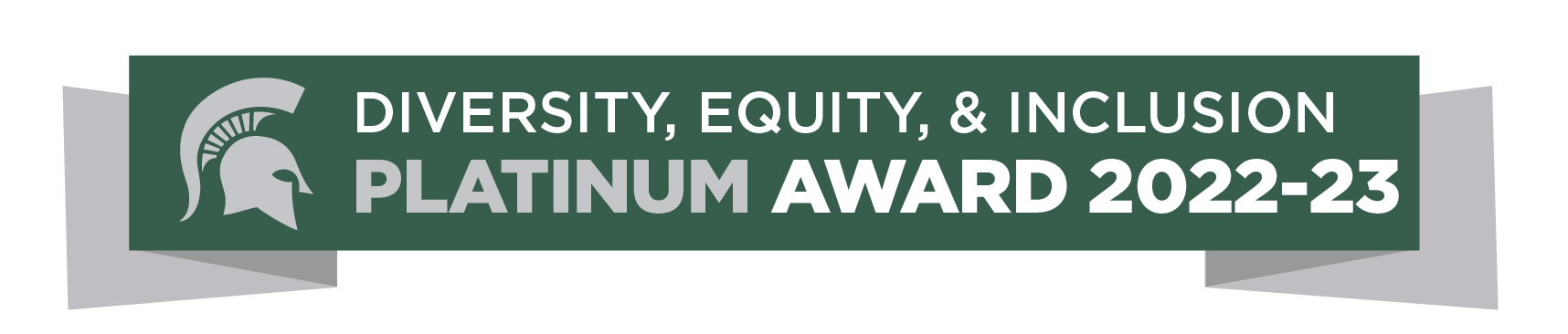 Diversity, Equity & Inclusion Platinum Award 2022-23 with Spartan helmet